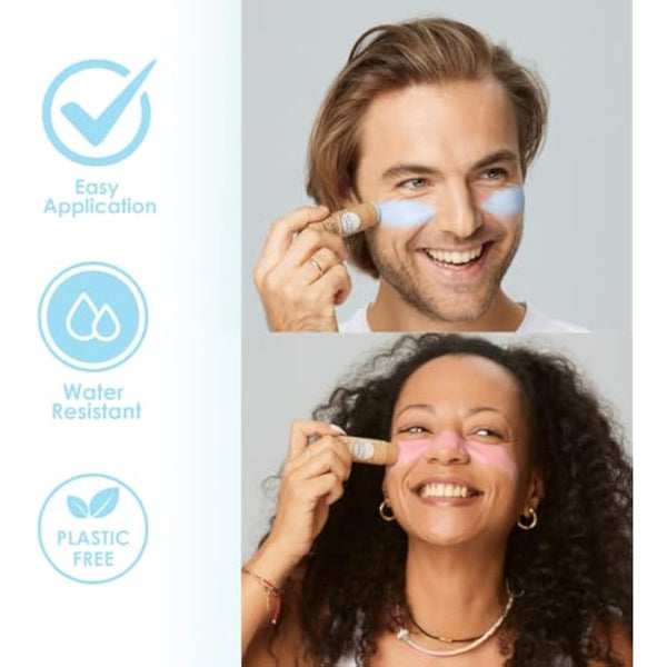 Aloha Sun Stick SPF 50+, Ideal for Water Sports & Surfing | Mineral Sunscreen Stick SPF 50 Face, Sunblock Stick, Sun Block Sticks for Face, SPF Stick, Zinc Stick Alternative Sunstick, 2pcs blue + pink