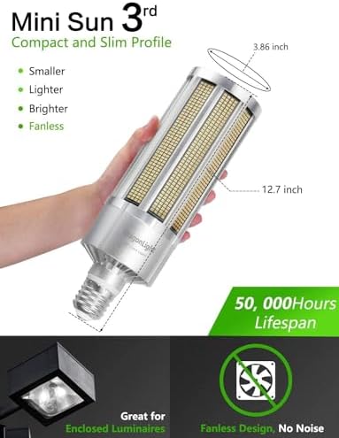DragonLight 240W Commercial Grade Corn LED Light Bulb Fanless(1000 Watt Metal Halide/HID/HPS Replacement) E40 Large Mogul Base LED Lamp 5000K Daylight 32,400Lumen