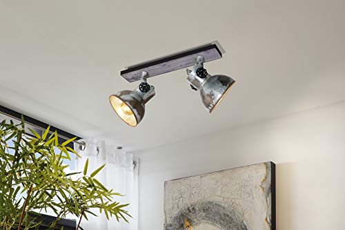 Eglo Romagnese LED Pendant Spotlight, 5-Bulbs Ceiling Light Made of Steel and Glass Coloured in Nickel Matt, Amber and White, Dinning Table and Living