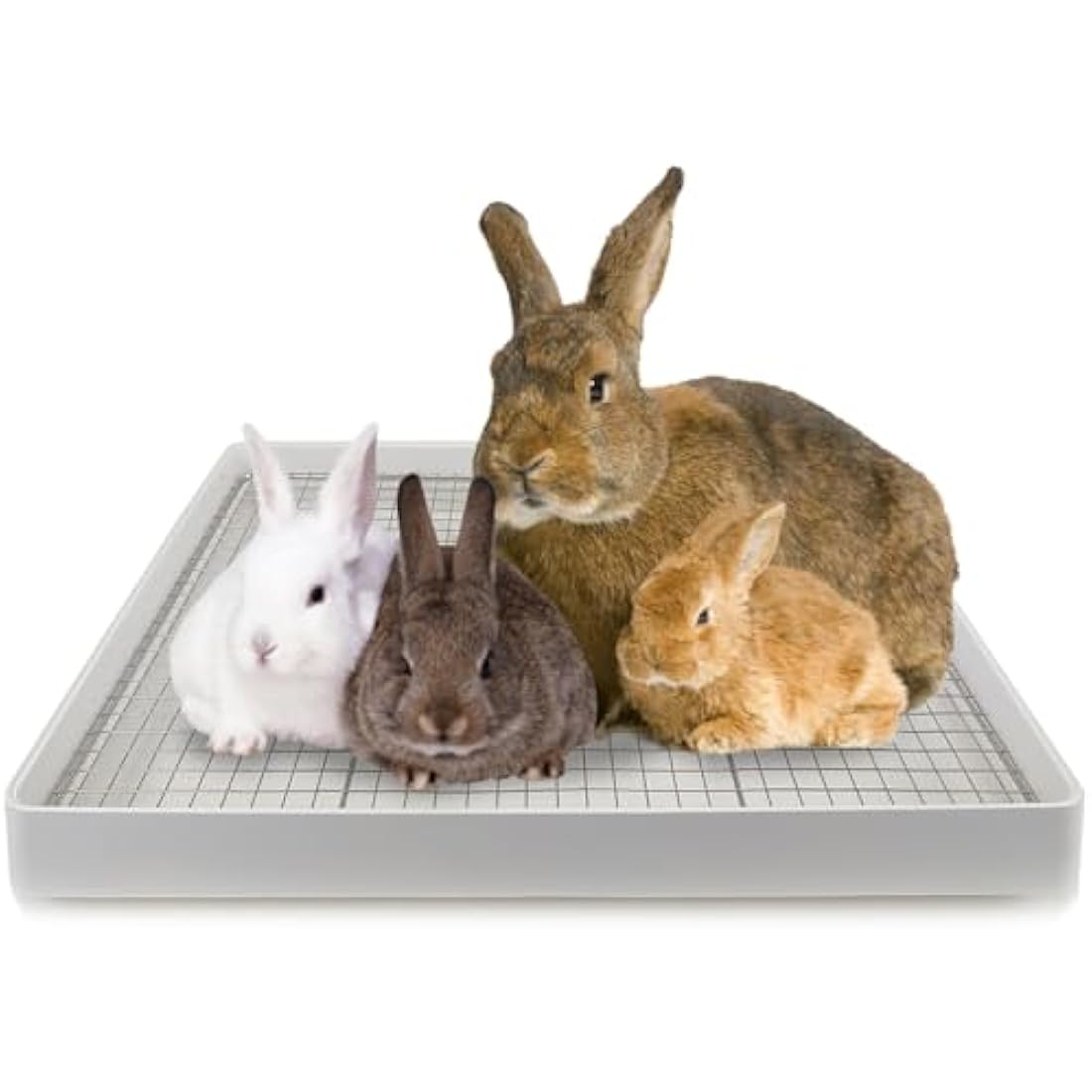 22x18 Super Large Rabbit Litter Box with 2 Grates (Metal & Plastic), Bunny Litter Tray for Cage, Small Animal Potty Trainer for Adult Rabbit Flemish Giant Rabbits