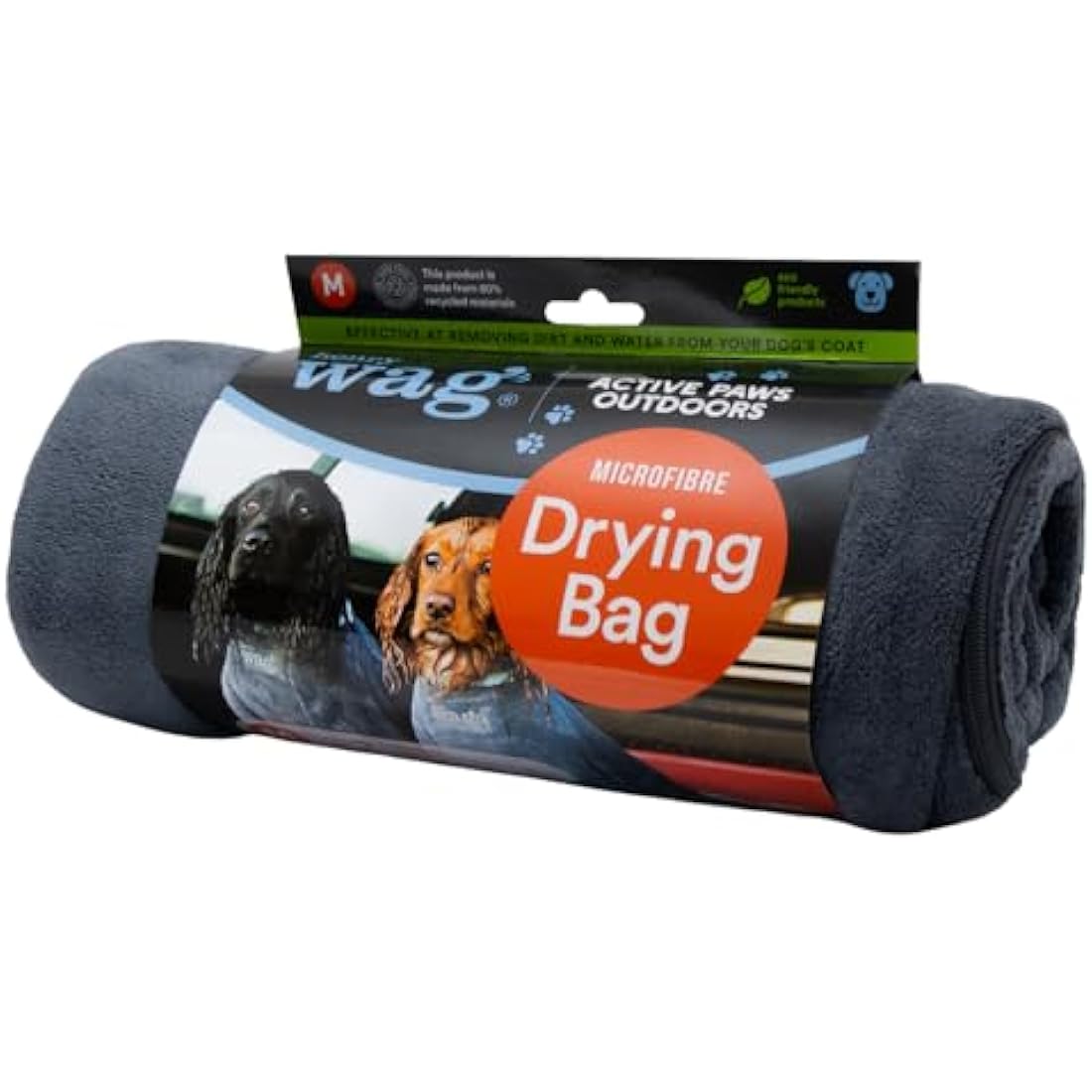 Henry Wag Dog Drying Bag - Soft & Highly Absorbent Microfibre, Muddy Pet Accessories, Quick Drying - Designed for Dogs - L (100 x 75 x 54cm)