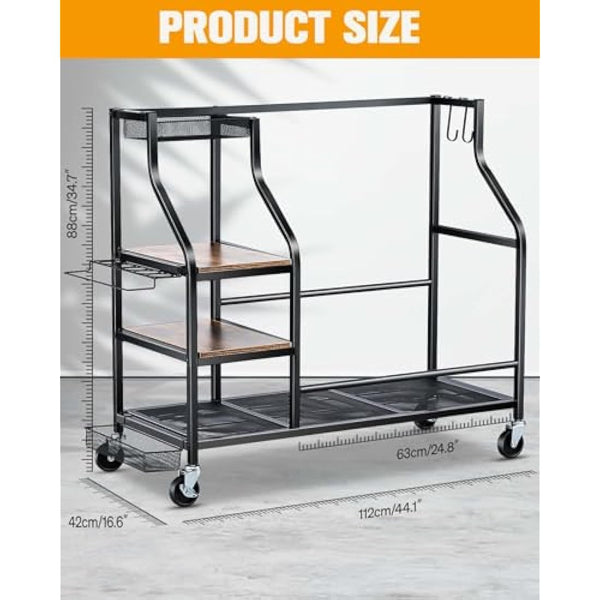 EXTCCT Golf Bags Storage Organizer- Golf Bag Stand for Golf Equipment Accessories, Golf Bag Storage Rack with Wheels, Golf Club, Golf Gear Organisers