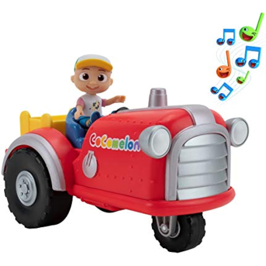 CoComelon Musical Tractor with Sounds & Exclusive 3-inch Farm JJ toy, Play a Clip of “Old MacDonald” song plus more Sounds and Phrases