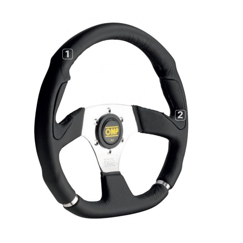 Omp ompod/2018/LN Chrome Steel with 3 Spokes Steering Wheel with Horn Button