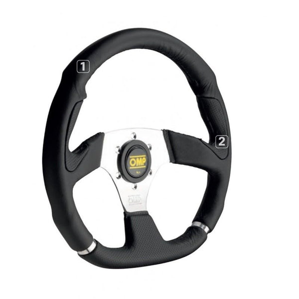 Omp ompod/2018/LN Chrome Steel with 3 Spokes Steering Wheel with Horn Button