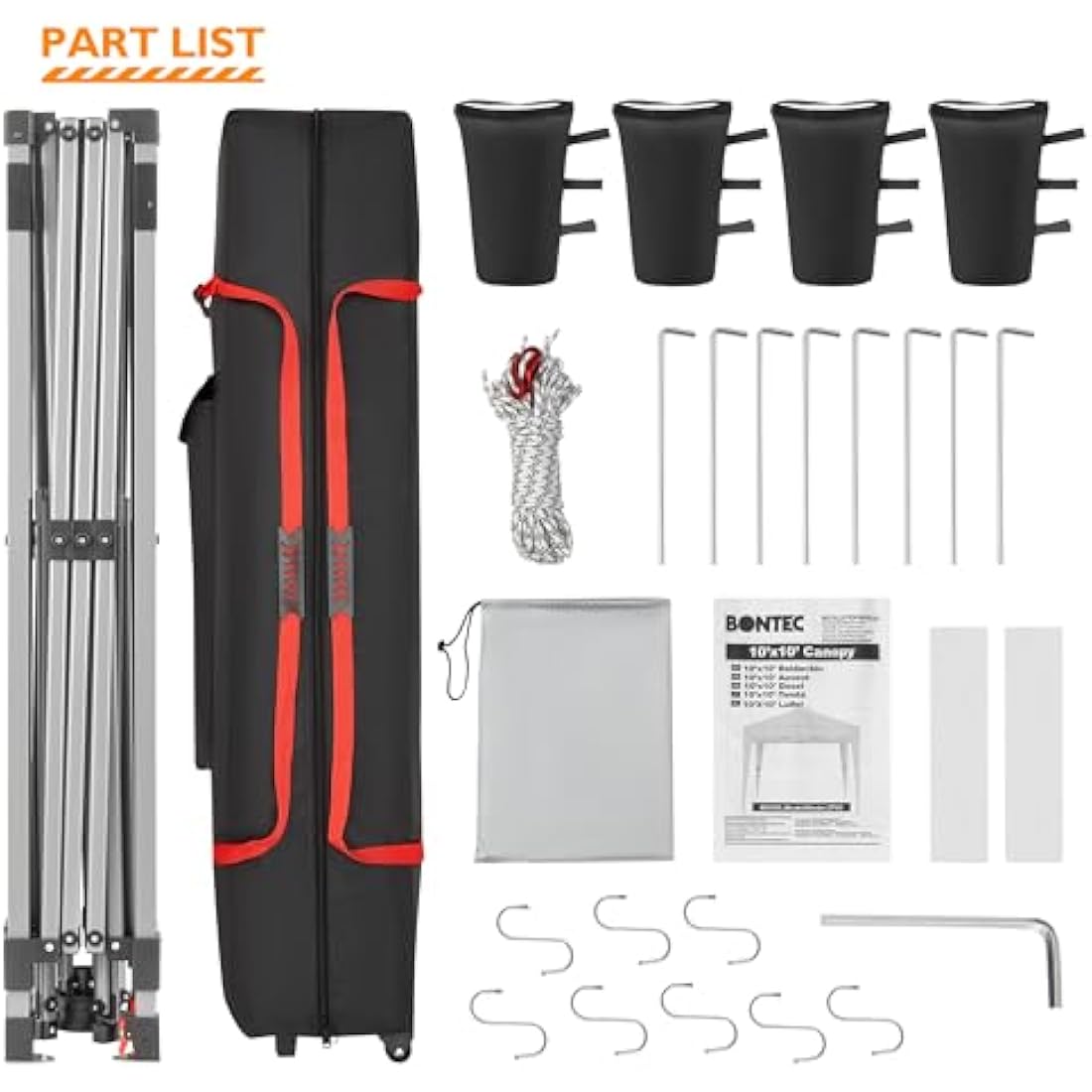 BONTEC 3x3m Pop Up Gazebo with 50+ UPF Protection, Waterproof Canopy Tent with Easy Setup, Height Adjustable, Portable with Wheeled Carry Bag, Perfect for Outdoor Events, Camping, Beach, and Parties