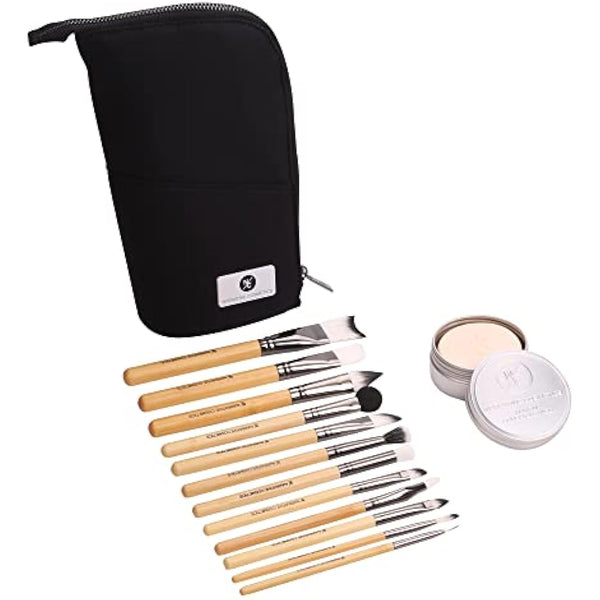 Essential SFX Makeup Brush Kit - 12 Piece Special Effects Set with Vanilla Fragrance Brush Soap Cleanser & Standing Makeup Brush Bag - Film, Theater, Halloween - Collection #2