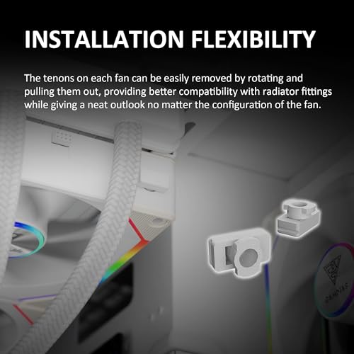 GAMDIAS 120mm ARGB PC Case Fans, Computer Case Fan, Cabless Daisy Chain Connection, Dual Infinity Mirror Lighting, Swappable Fan Blade for Reverse Airflow, Performance 30mm Thick, With Control Box