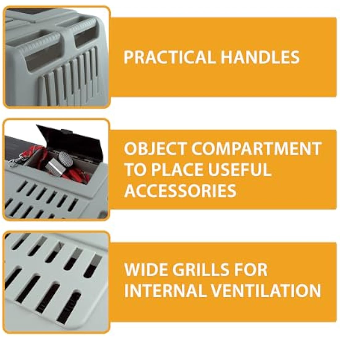 Ferplast – Atlas Car Scenic 80 – Dog Carrier – Maximum Visibility, Double Sliding Door, Draining Mat – 82 x 51 x 61 cm – Max 20 kg