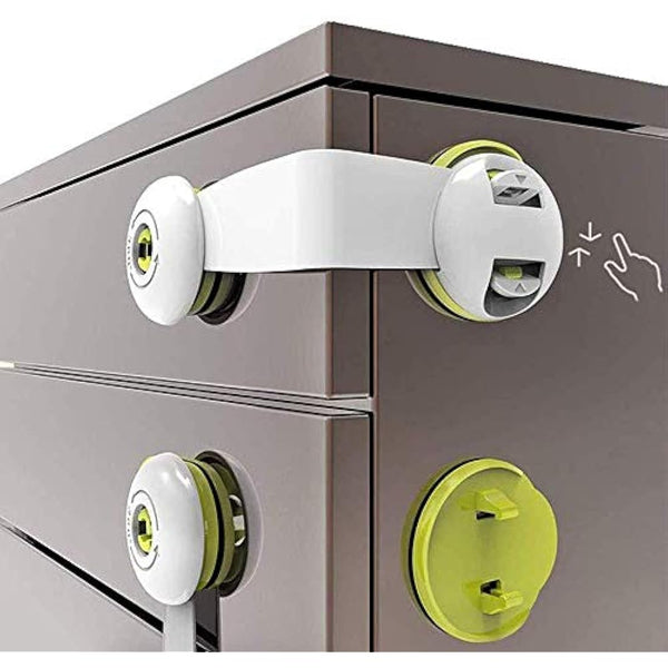 SMBOX Child Safety Cupboard Latch 6 Packs Stick On for Kitchen Self Adhesive Baby Proofing Latch Children Proof Locks for Door, Drawer, Closet, Refrigerator, Trash