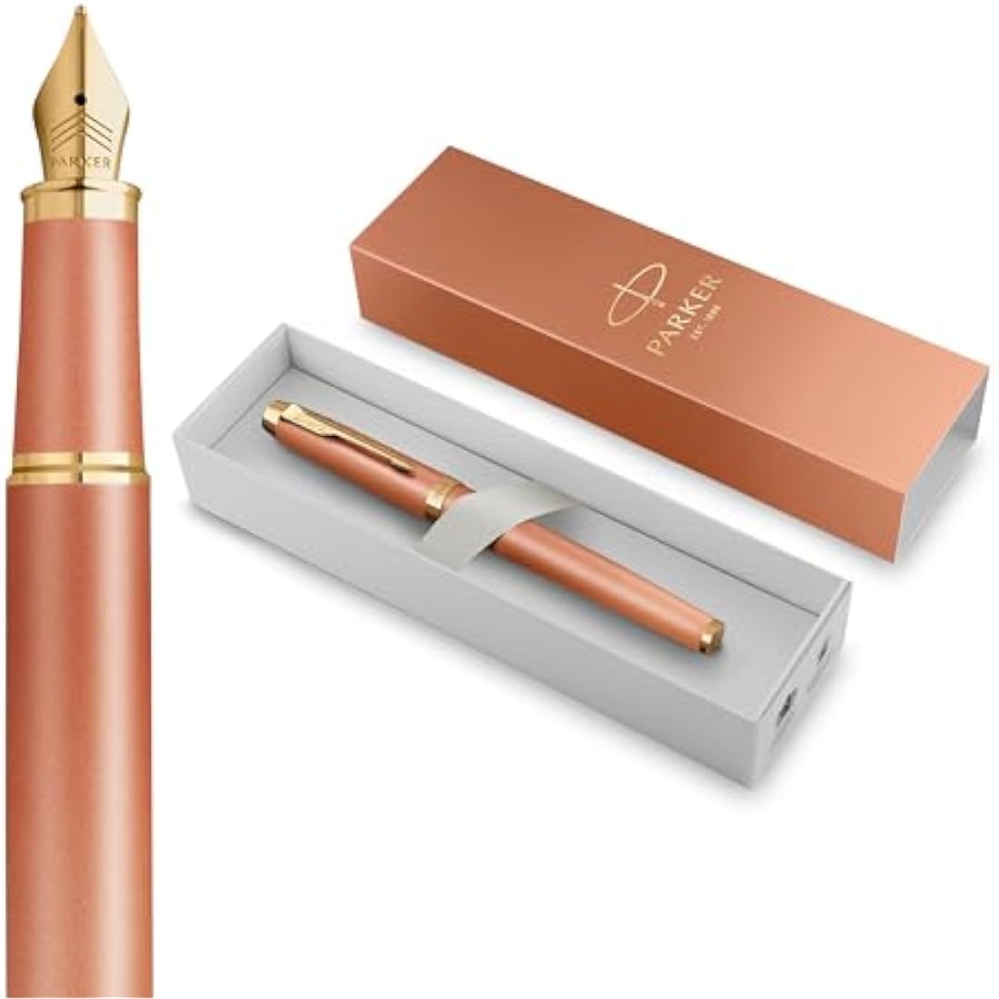 Parker IM Writing Rituals Fountain Pen | Uplifting Orange Finish with Gradient & Gold Trims | Fine Nib | Blue Ink | Gift Box