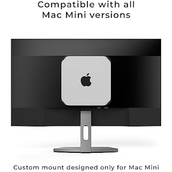 HumanCentric Mount Compatible with Mac Mini, Custom Mount Adapter for Wall, Rack, Under Desk, Behind Monitor, 75x75mm and 100x100mm VESA Patterns, Does Not Work With 2024 M4 Mac Mini