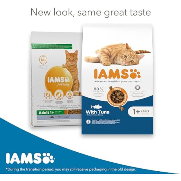 IAMS Adult Complete Dry Cat Food Tuna 10kg - Supports Strong Immune System