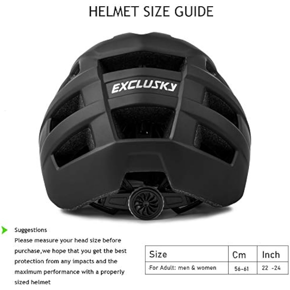 Exclusky Mountain Bike Helmet, MTB Helmet Adult Lightweight Breathable Mens Bike Helmet Cycling Mountain & Road Bicycle Helmets for Men Women