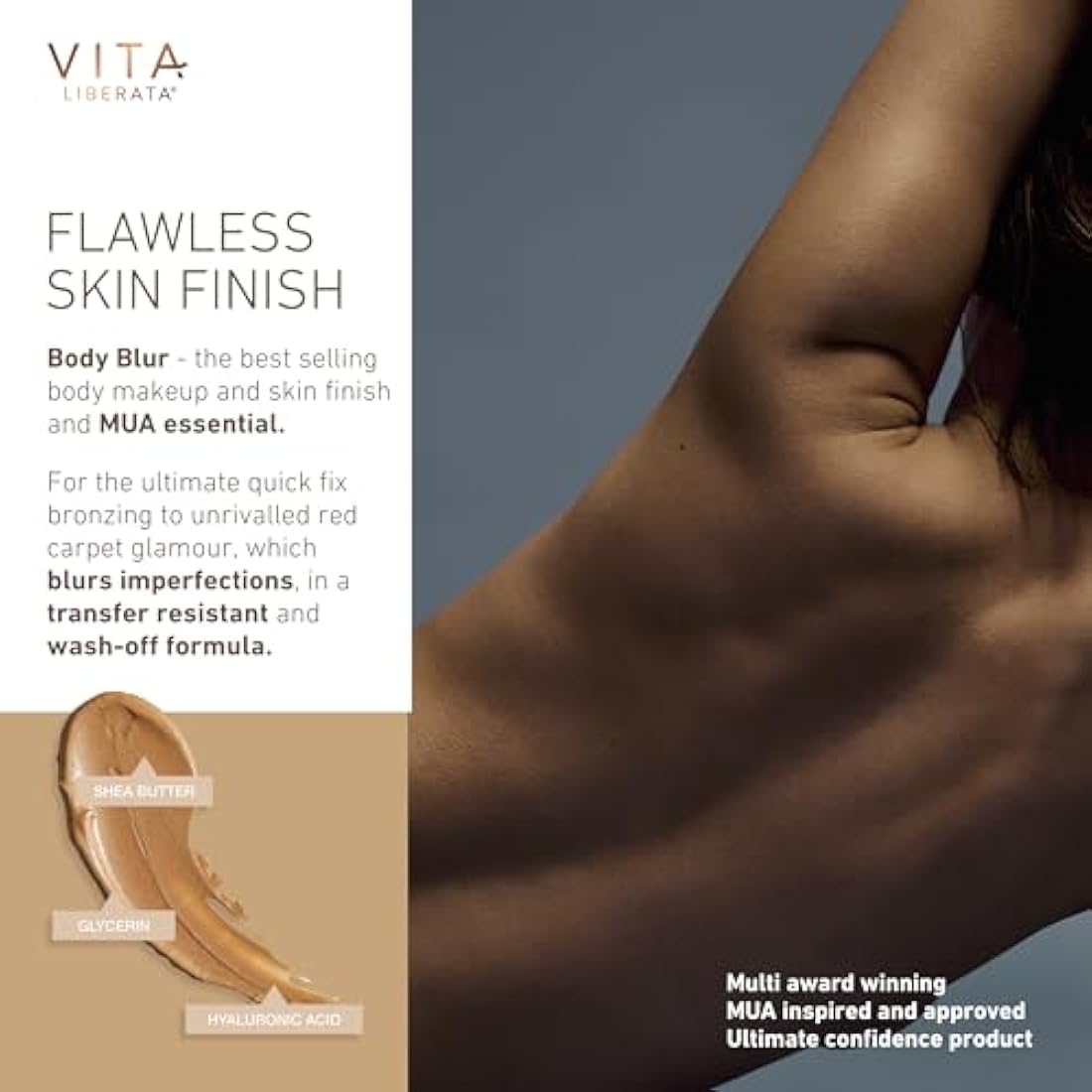 VITA LIBERATA Body Blur Medium 100ml & Mitt Bundle, Leg & Body Makeup, Wash Off Instant Tan, Streak Free Application Blending Mitt, Water resistant, Disguise Imperfections, Flawless Finish