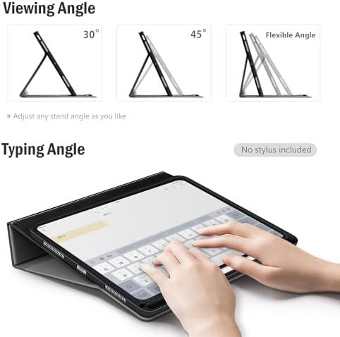 Antbox Case for iPad Air 13 Inch 2025 M3/2024 M2, Built-in Pencil Holder, Fully Supports Pencil Pro and Pencil (USB-C), Auto Sleep/Wake Function PU Leather iPad Air 13'' Cover (Black)