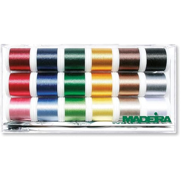 Madeira 8045 Embroidery Box Polyneon 18 Colours at 400 m