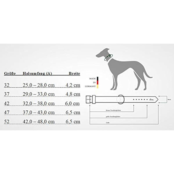 HUNTER Super Soft Greyhound Collar Leather Padded 37 (XS-S) Dark Brown