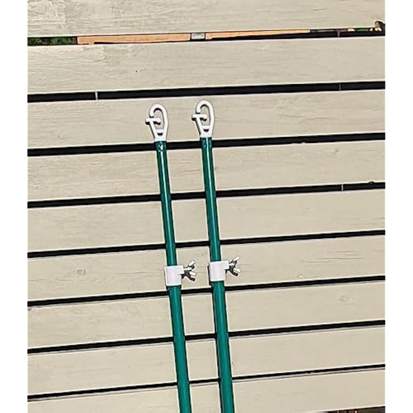 2pk of Prop Galvanised Metal Garden Washing Line Normal Outdoor Extendable Pole Cloths prop Laundry Support Extending Telescopic strong Airer