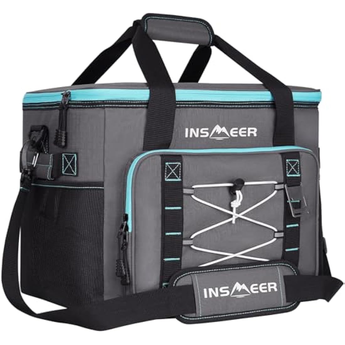 INSMEER Cool Bag 40L/60 Cans Large Cool Bags Insulated,Soft Cooler Leakproof/Portable/Collapsible/Foldable Cooler Bag, with Bottle Opener&Removable Shoulder Strap, for Beach Camping Picnic