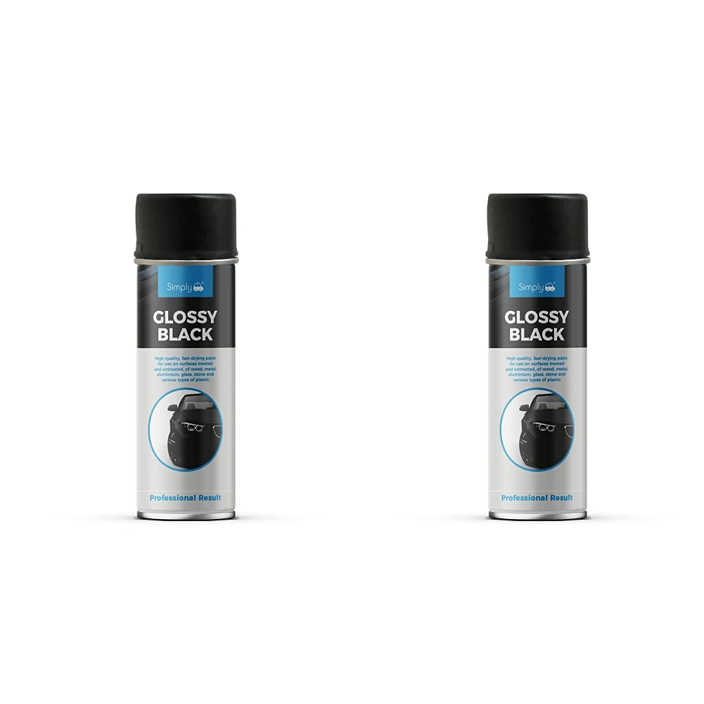 Simply SP-022 Glossy Black Spray Paint 500ml – Fast Drying – High Adhesion - Non-Fading UV Resistant – Wear Resistant & Scratch Free