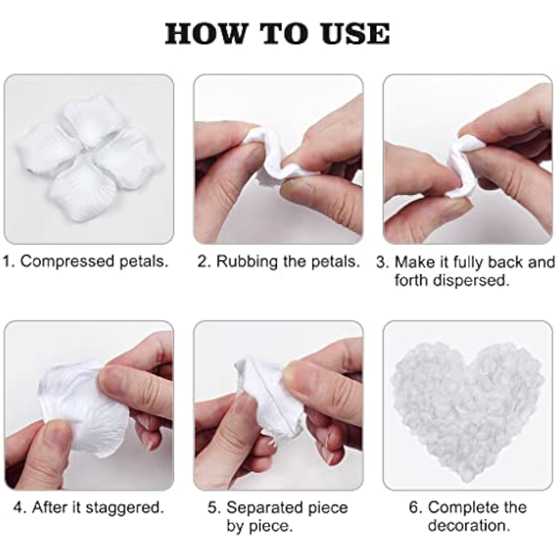 JCF 2000 Pieces Rose Petals, Artificial Flower Petals, No-Taste Emulation Roses Petals for Bedroom Wedding Valentine's Day Anniversary Party Romantic Decorations(White)