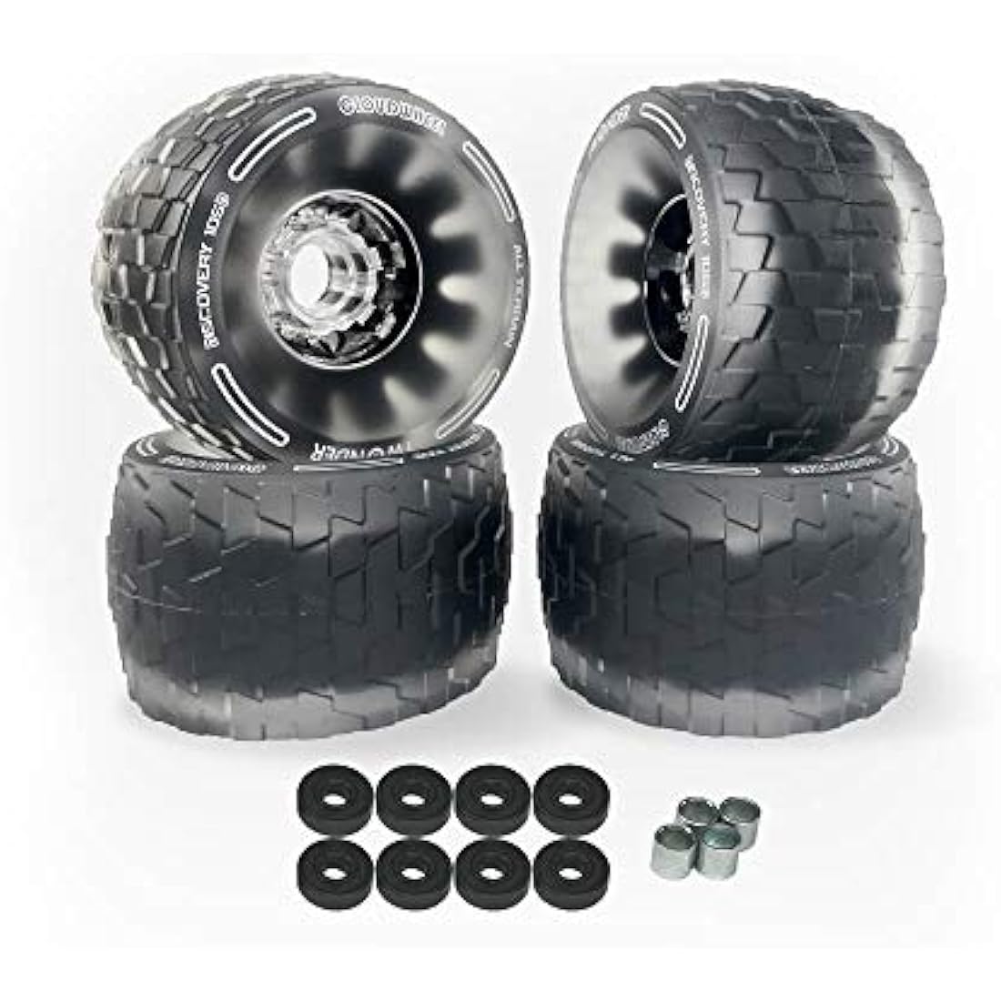 IWONDER Cloud Wheel 105mm Discovery Electric Skateboard Wheels Patented Damping Foam Core All Terrain Off Road 78A Translucent Urethane Longboard Wheels（Not Applicable to Hub Motor