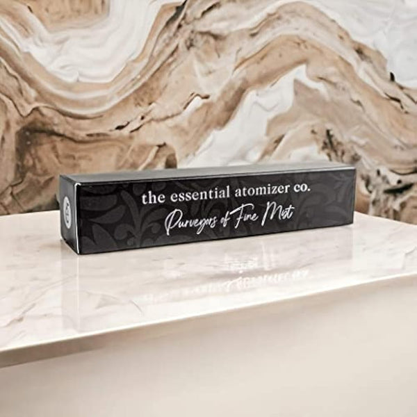 10ml Perfume Travel Atomizer with Gift Box from The essential atomizer Co. Black with Silver Ring Design