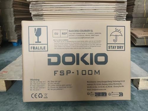 DOKIO Foldable Portable Solar Panel 100 Watt 12 Volt Monocrystalline Solar Suitcase with Waterproof Charge Controller