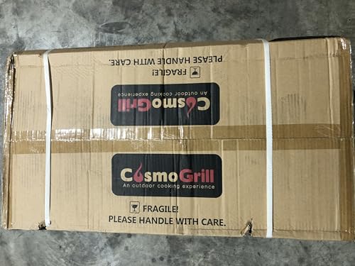 CosmoGrill Outdoor XL Smoker Barbecue Charcoal Portable BBQ Grill, 2 Folding Side Table, Built-in Thermometer, Adjustable Charcoal Pan & Chimney, Wheels, Large Coal BBQ Smoker for Home Garden Cooking