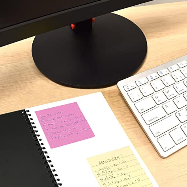 24 x 400 Quality Pastel Colours Removable Sticky Notes 76x76mm 96 Pads of 100 Sheets - Blue, Pink, Green, Yellow