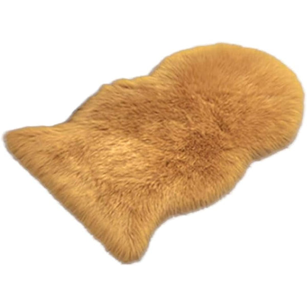 Householdfurnishing Fluffy Faux Fur Sheepskin Rug Non Slip Soft Hairy Mat Large Carpet 60 x 110cm (Ochra, 60X110)