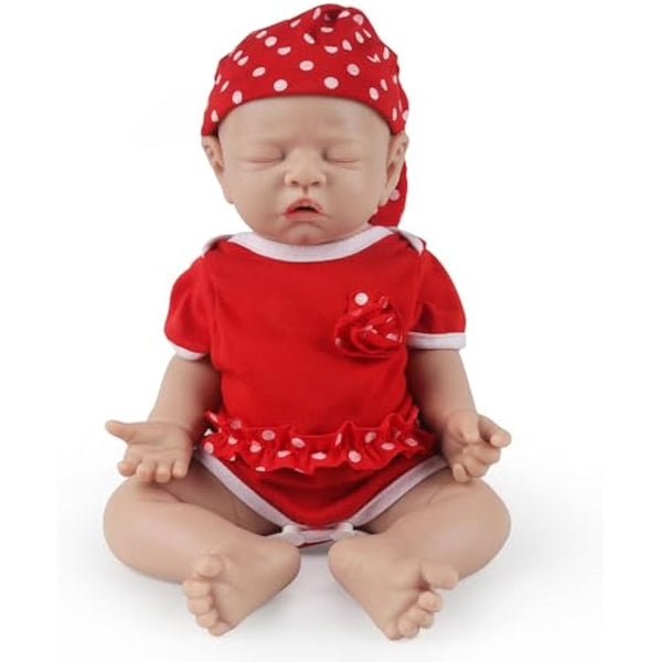 IVITA Full Body Silicone Reborn Baby Doll Newborn Baby Doll Open Mouth Handmade Blue Eyes Soft Baby Doll Girl (WG1528-43cm-2479g-Girl)
