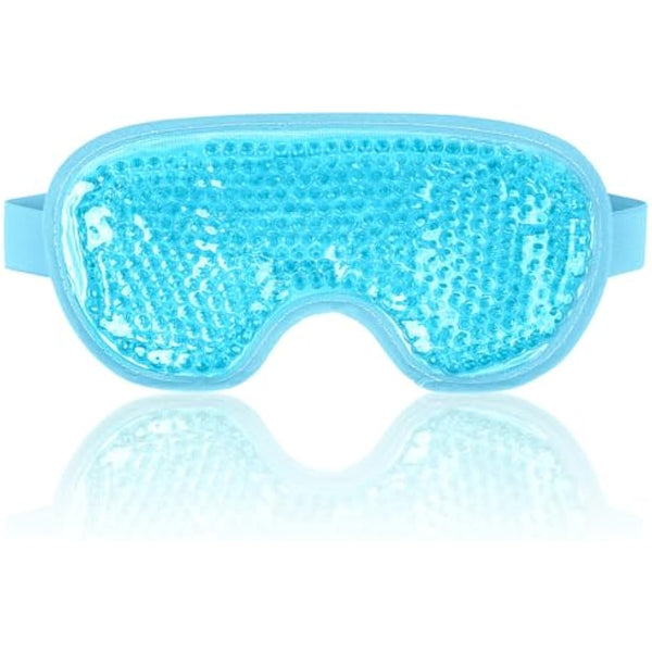 NEWGO Cooling Eye Mask for Puffy Eyes, Reusable Hot Cold Therapy Gel Cold Eye Mask for Migraine, Headache, Dark Circles, Dry Swollen Eyes, Sinus Pain-Light Blue