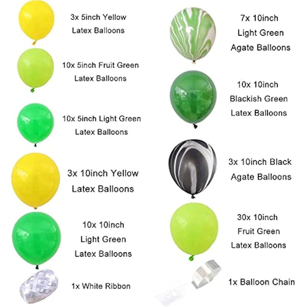 Dinosaur Birthday Decorations - 214 Pcs Banner, Garland & Arch Kit, Dino Party Supplies, Balloons