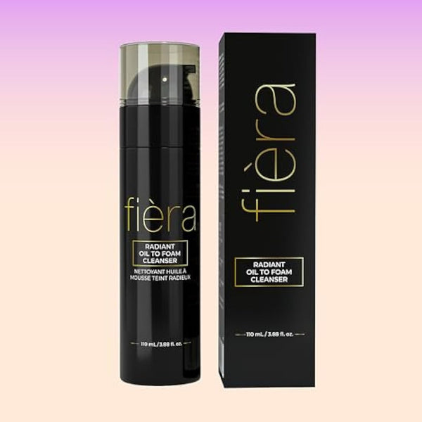 Fièra Oil to Foam Daily Facial Cleanser – Truffle Oil Complex, Fermented Plant Oils & Glycerin, Moisturizing and Nourishing, Soap-Free, Cruelty-Free, All Skin Types, 110ml 3.88 fl oz