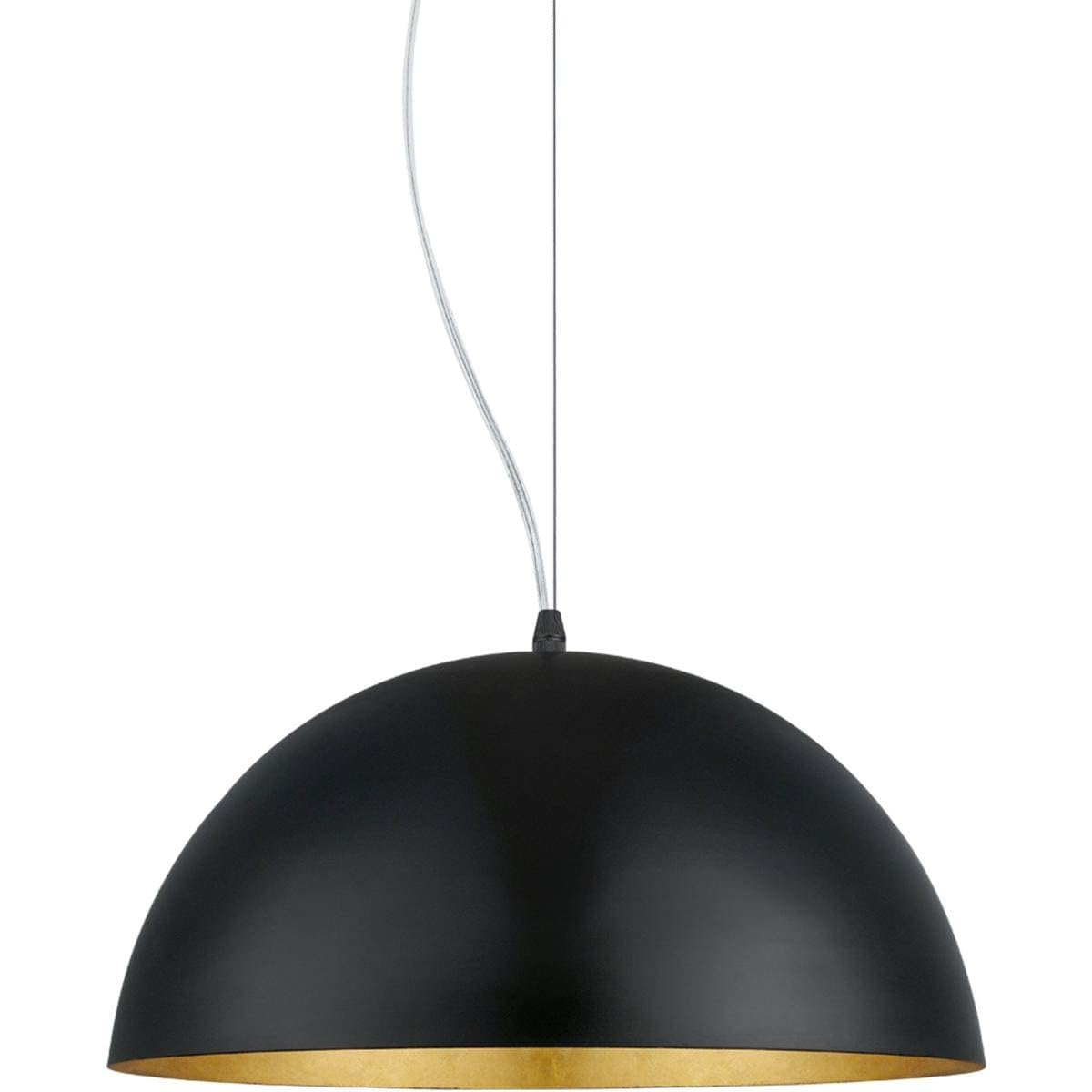 Eglo Gaetano 1 Pendant lamp, 1-Light Pendant lamp, Steel Hanging lamp, Colour: Black, Gold, Socket: E27, : 38 cm
