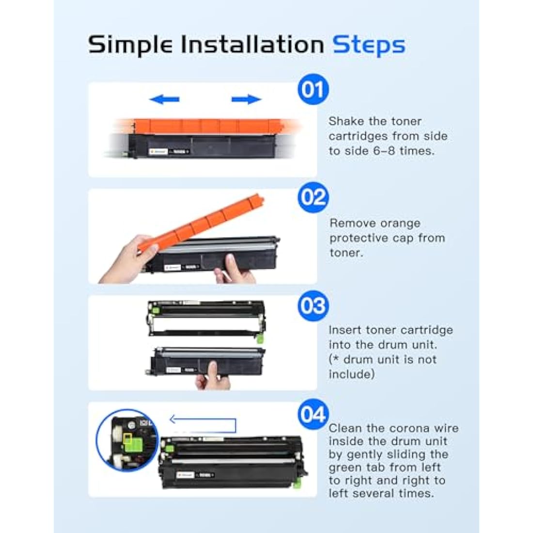 GPC Image TN248XL TN248 Toner Cartridge Compatible with Brother TN-248C TN-248M TN-248Y TN-248BK for Brother MFC-L3760CDW L8390CDW L3740CDWE; DCP-L3520CDWE L3520CDW L3560CDW Printer (4 Pack)