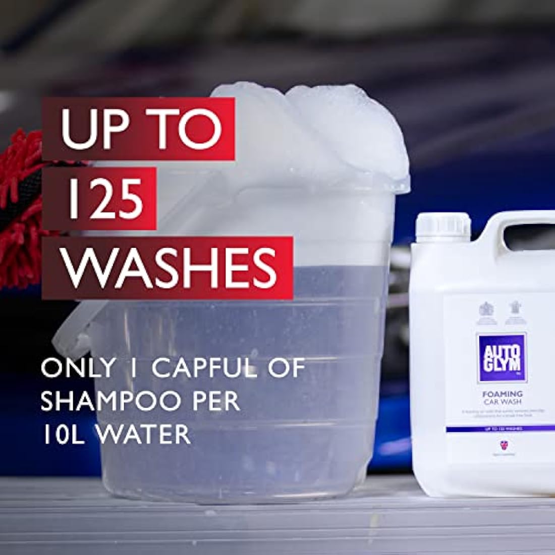 Autoglym Foaming Car Wash, 2.5 Litres - High Foaming Car Shampoo For All Bodyworks - pH Neutral, 125 Washes and Wax Safe Formula for Cleaning Car Exterior - Concentrated Car Wash Soap