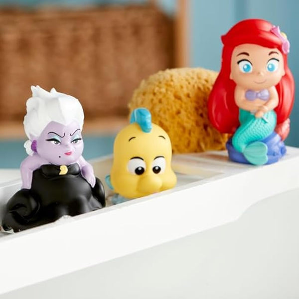 Disney Store Official Bath Toy Set for Kids, The Little Mermaid, 5 Pc., Playset Includes Bucket with Straining Lid and Five Figures, Suitable for Ages 6 Months+