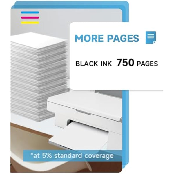 INKYEAH 303XL Ink Cartridges Black- 2X 750 Pages, Replacement for HP 303 Black Ink Cartridges Original, Printer Ink 303 XL for Envy Photo 7134 7830 6232 6230 7130 6220 6234 7100 TANGO X