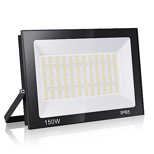 Royana 150W 15000LM LED Floodlight, Super Bright 6000K Cold White Security Lights, IP65 Waterproof Outdoor FloodLight for Yard, Garage, Warehouse,
