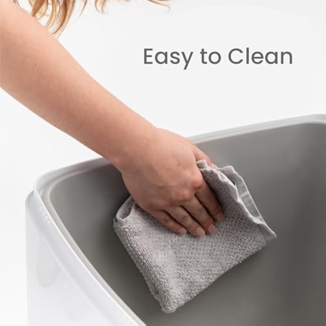 IRIS USA Premium Top Entry Cat Litter Box PRCL-SQ, White