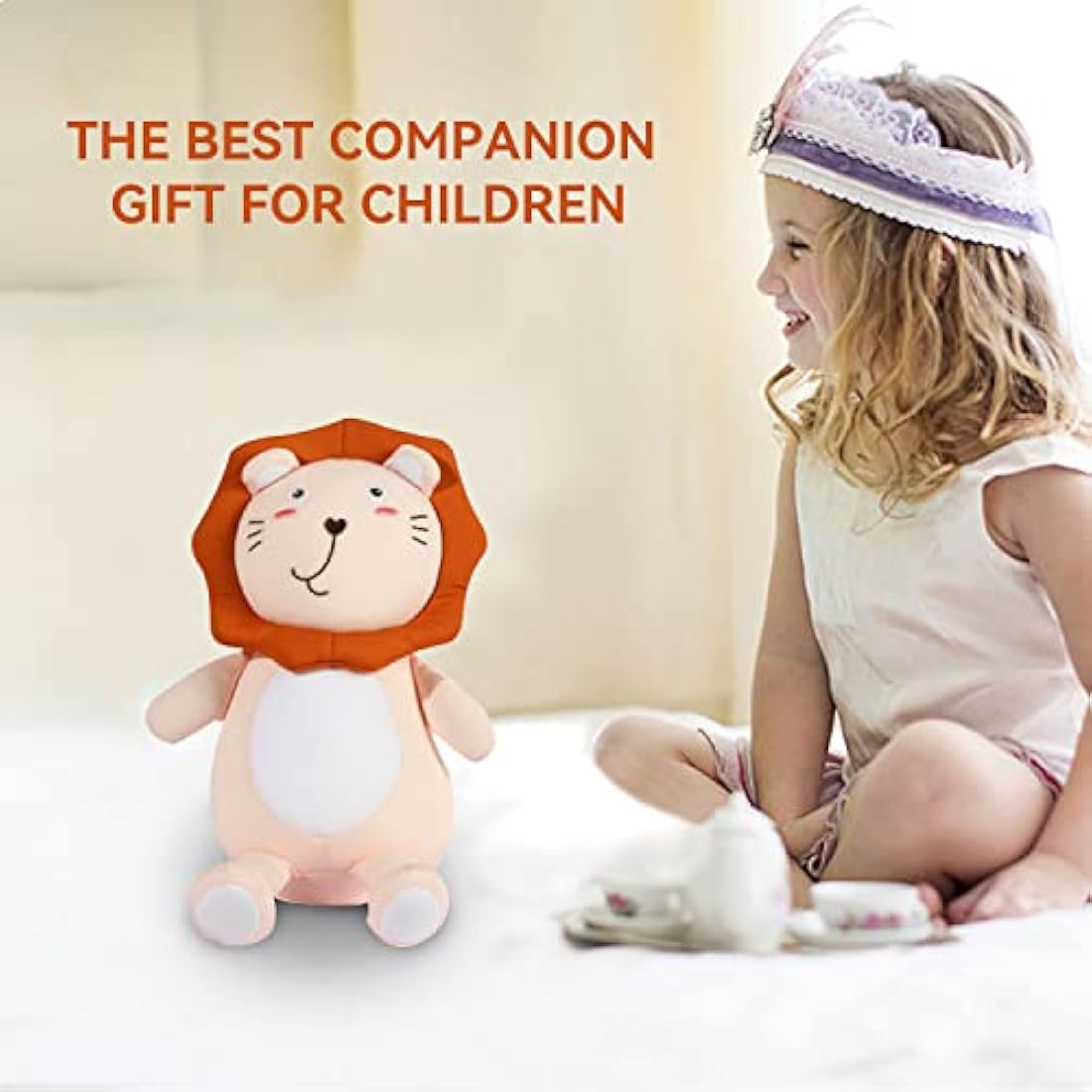 JOYRAVO 2-in-1 Travel Pillow for Kids - Soft and Adorable Animals Plushie That Converts into a U-Shaped Neck Pillow for Ultimate Comfort During Airplane, Train, Bus Trip -Pink Lion