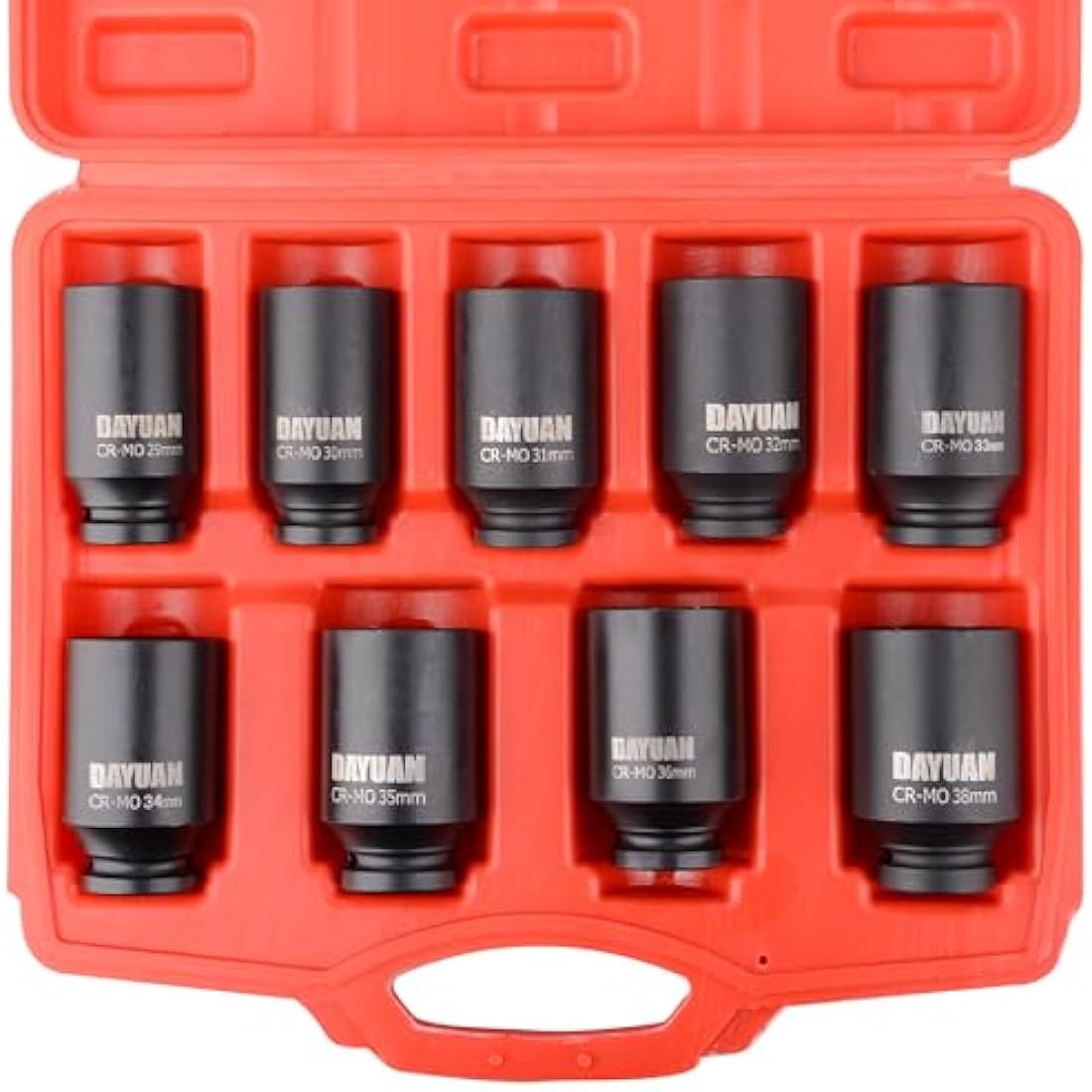 9 AXLE NUT HUB Impact 1/2" Drive Socket 29 30 31 32 33 34 35 36 38MM Socket Set