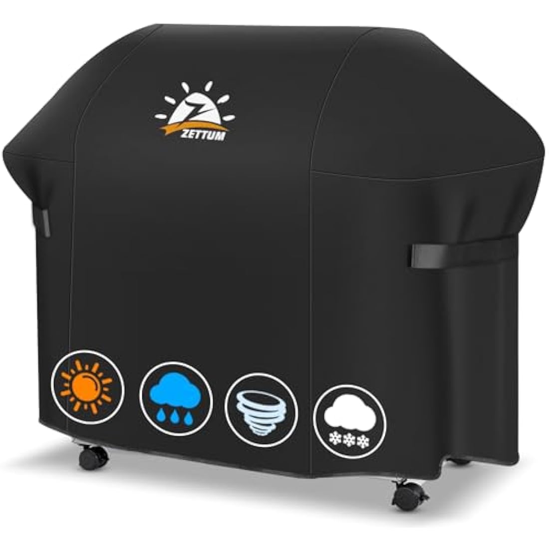 Zettum BBQ Cover 147 CM - 7130 Grill Barbecue Cover for Weber Genesis II Series Heavy Duty & Waterproof, PU Cover for Weber Genesis E-330, E-310, S-310, S-330, S-335, S-340(147 L x 63 W x 113 H cm)