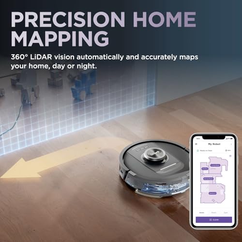 Shark PowerDetect 2-in-1 Robot Vacuum & Mop, NeverTouch Pro 60-Day Self Empty, Self-Refill and Self-Clean Robot Vacuum with 3D & LiDAR Navigation, NeverStuck Obstacle Bypass, WiFi/App White