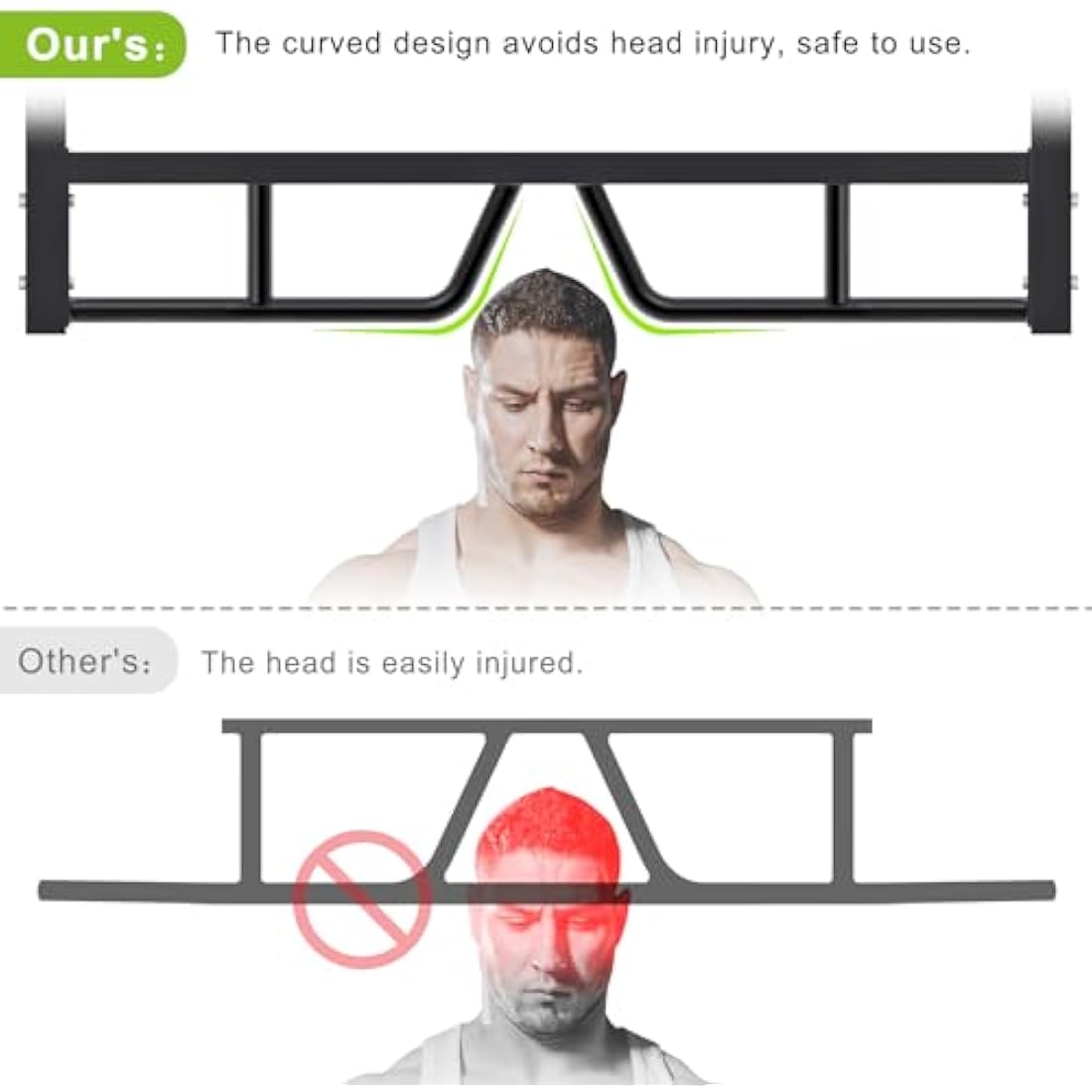 Kipika Heavy Duty Ceiling Pull Up Bar - Adjustable Height, Comfortable Grip, Easy Installation - Ideal for Home Gym Workout