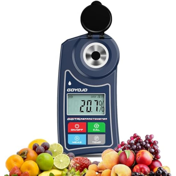 Digital Brix Refractometer, Brix Meter with Automatic Temperature Compensation for Water Samples, Food, Fruits, Beverages, and Crop Sugar Content (0.0-55.0% Brix)