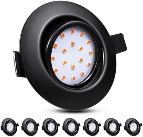 HiBay 8X Led Downlights Ceiling 5w, 230V Ultra Slim Recessed Spot Lights Ceiling Warm White，Hole Size 72-80 mm, 40° Tilt Chrome Round Led Spot Lights for Kitchen, Living Room, Bedroom Indoor